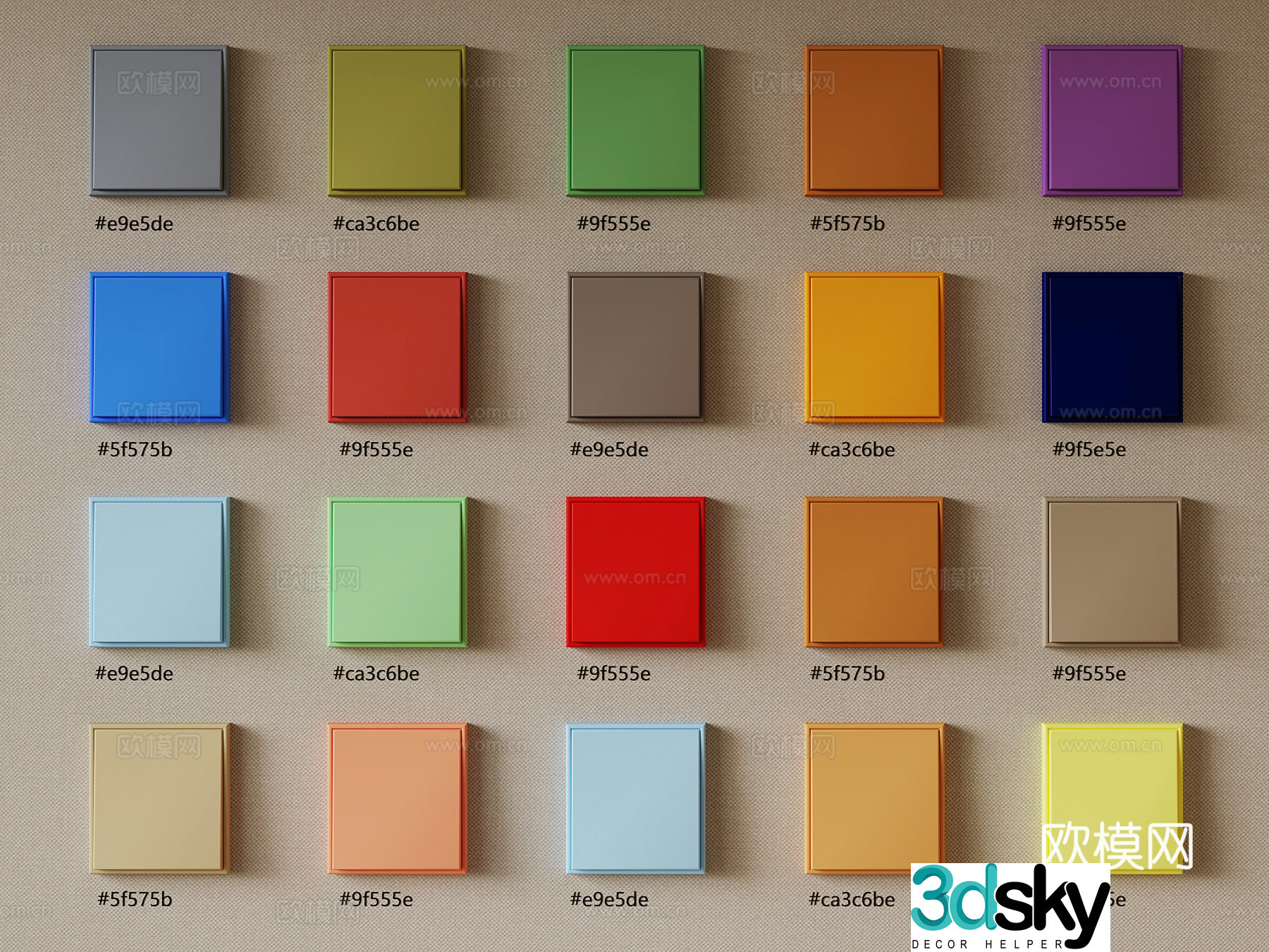 Color card latex paint swatch 3d model
