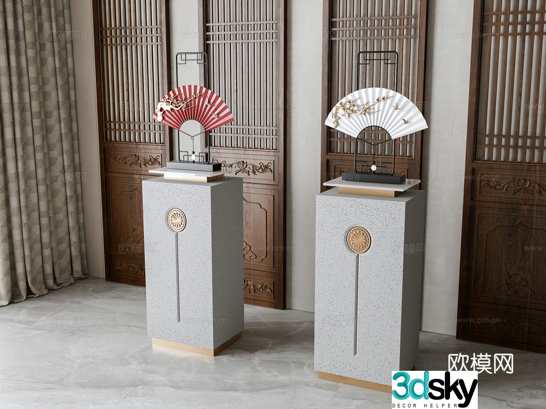 New Chinese style jewelry ornaments 3D model