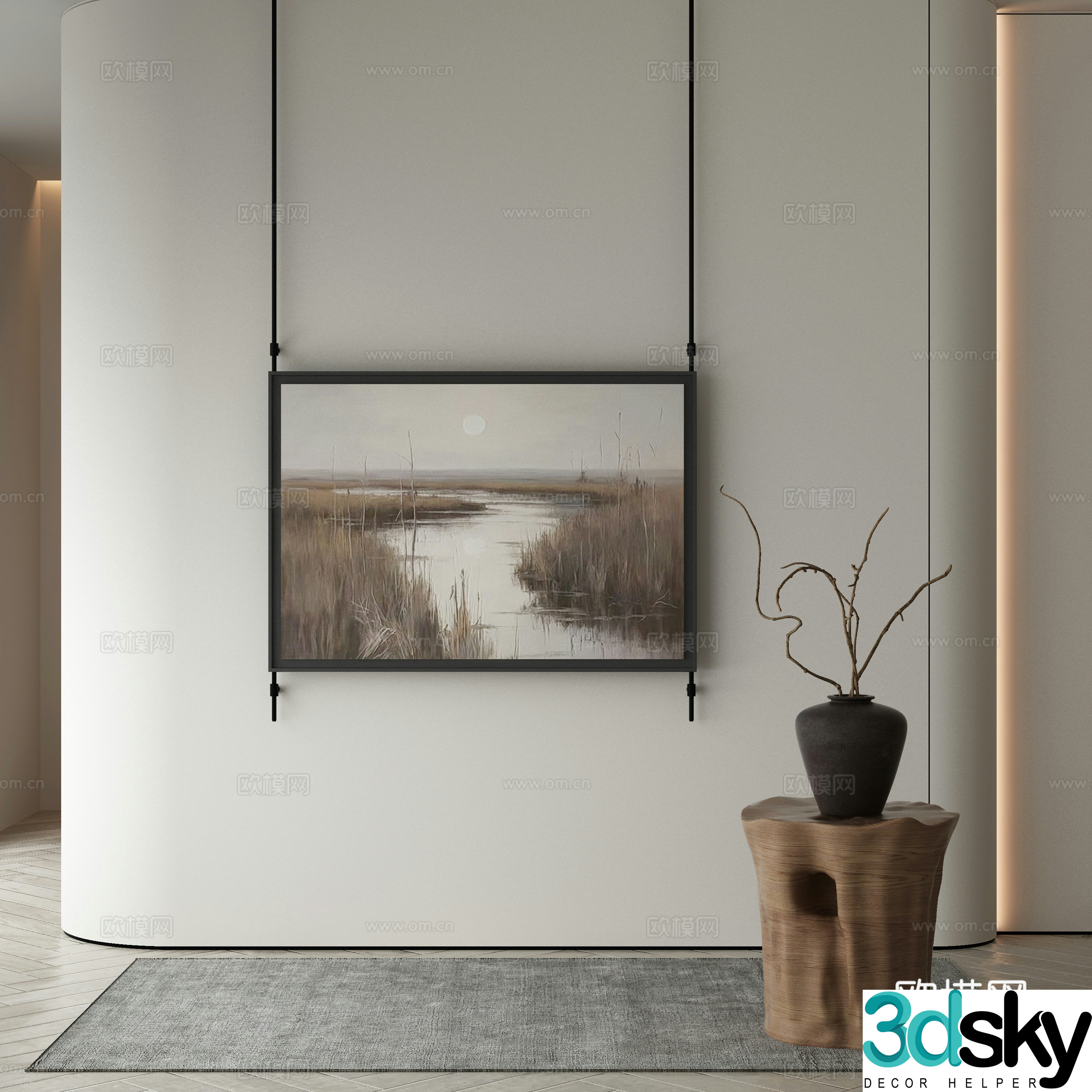 Modern Wasabi Hanging Painting Oil Painting 3D Model