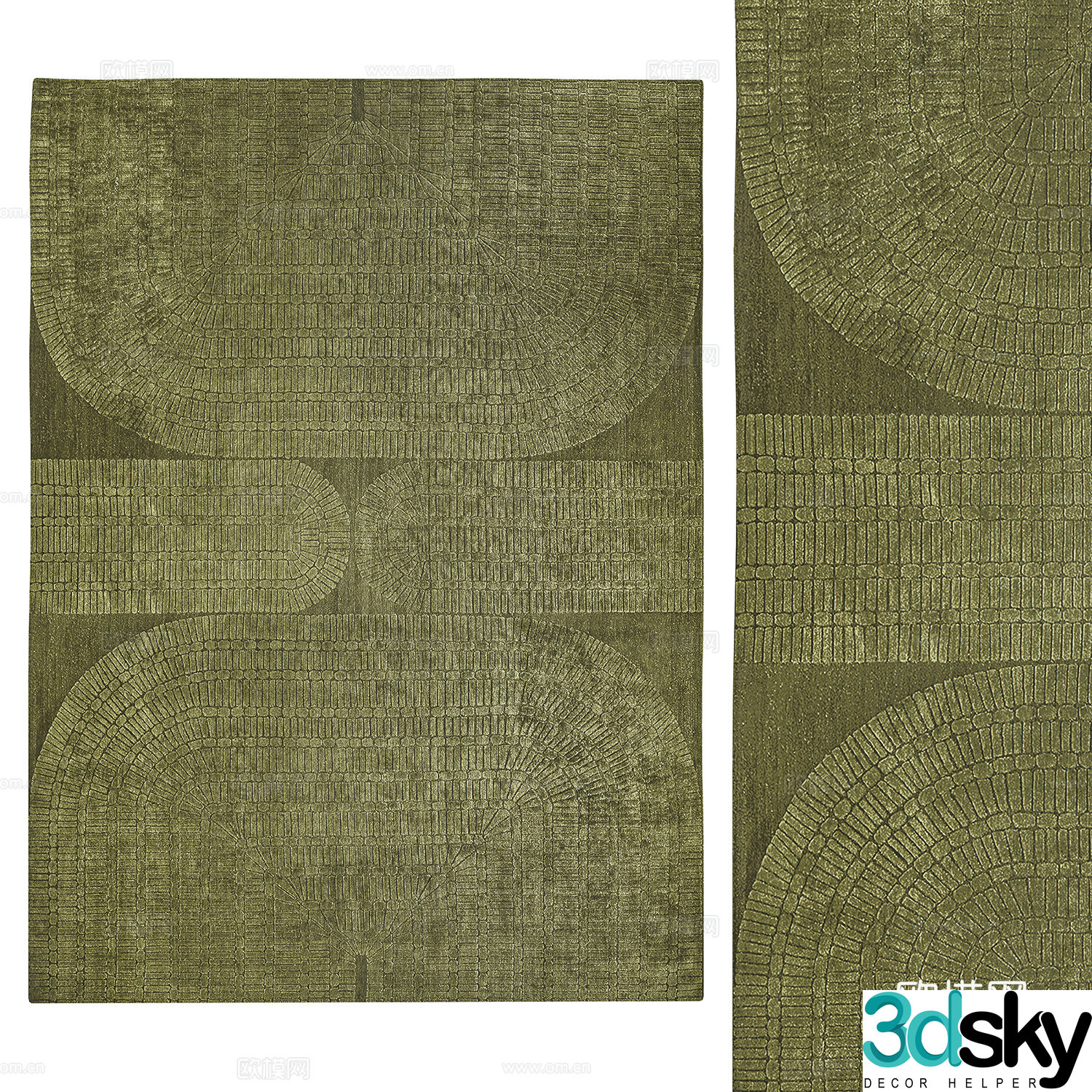 Modern Italian fabric carpet 3d model