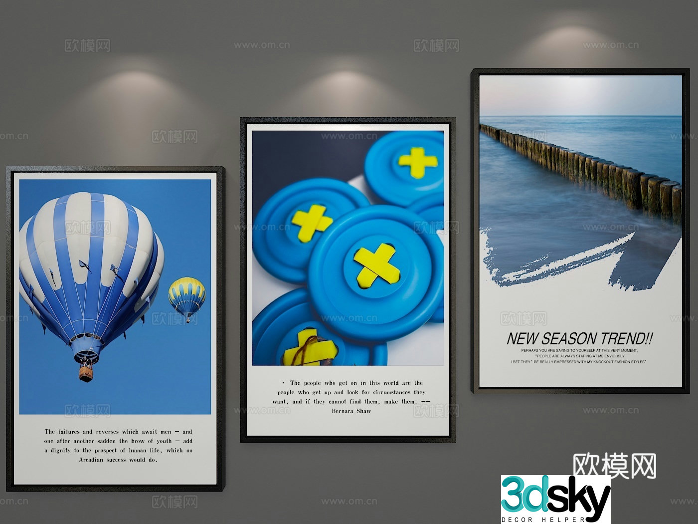 Modern minimalist decorative hanging painting 3d model