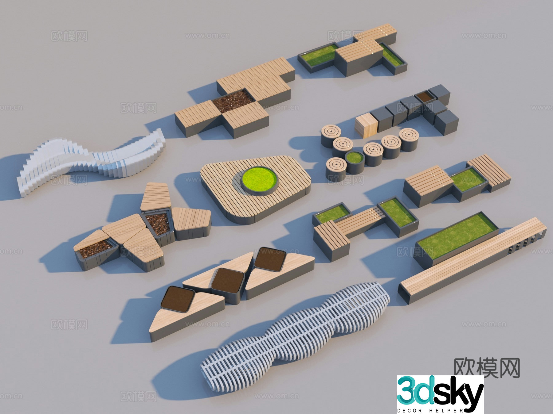 Modern Landscape Seat 3D Model