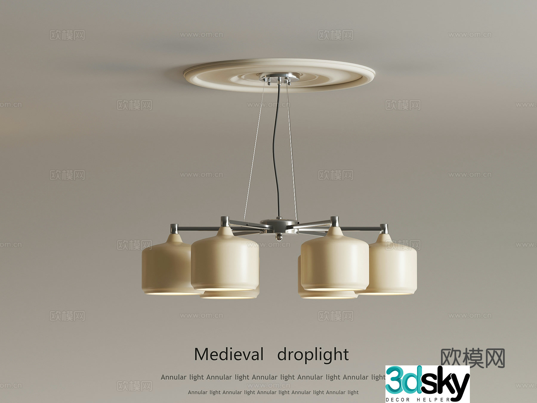 Wasabi Metal Chandelier Medium Style Metal Chandelier 3D Model