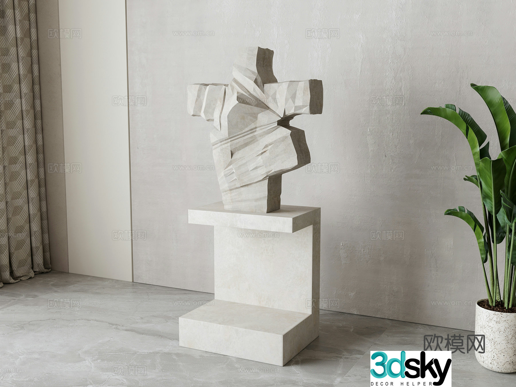 Wasabi Sculpture Ornament 3D Model