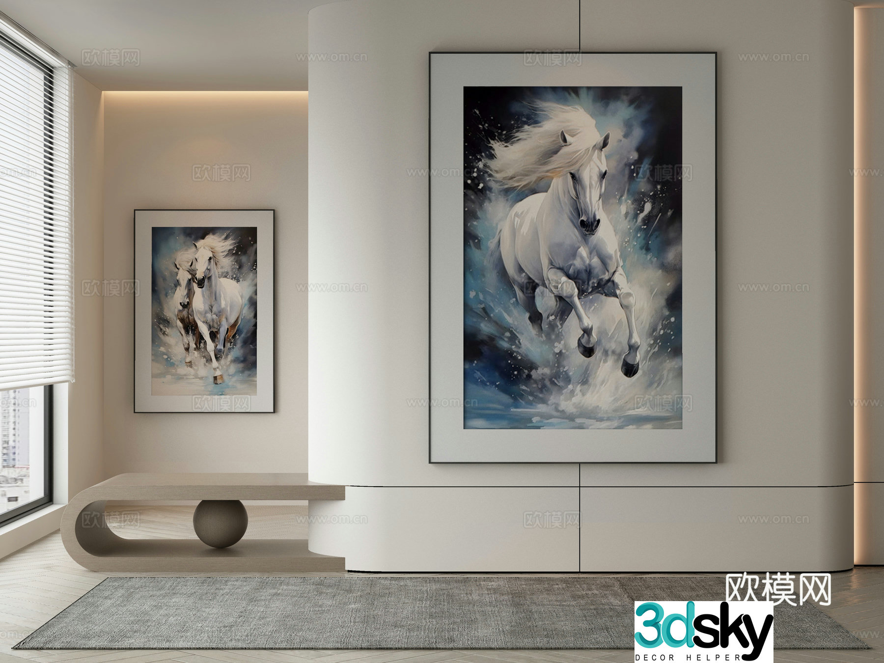 Modern Wasabi Hanging Painting Oil Painting 3D Model