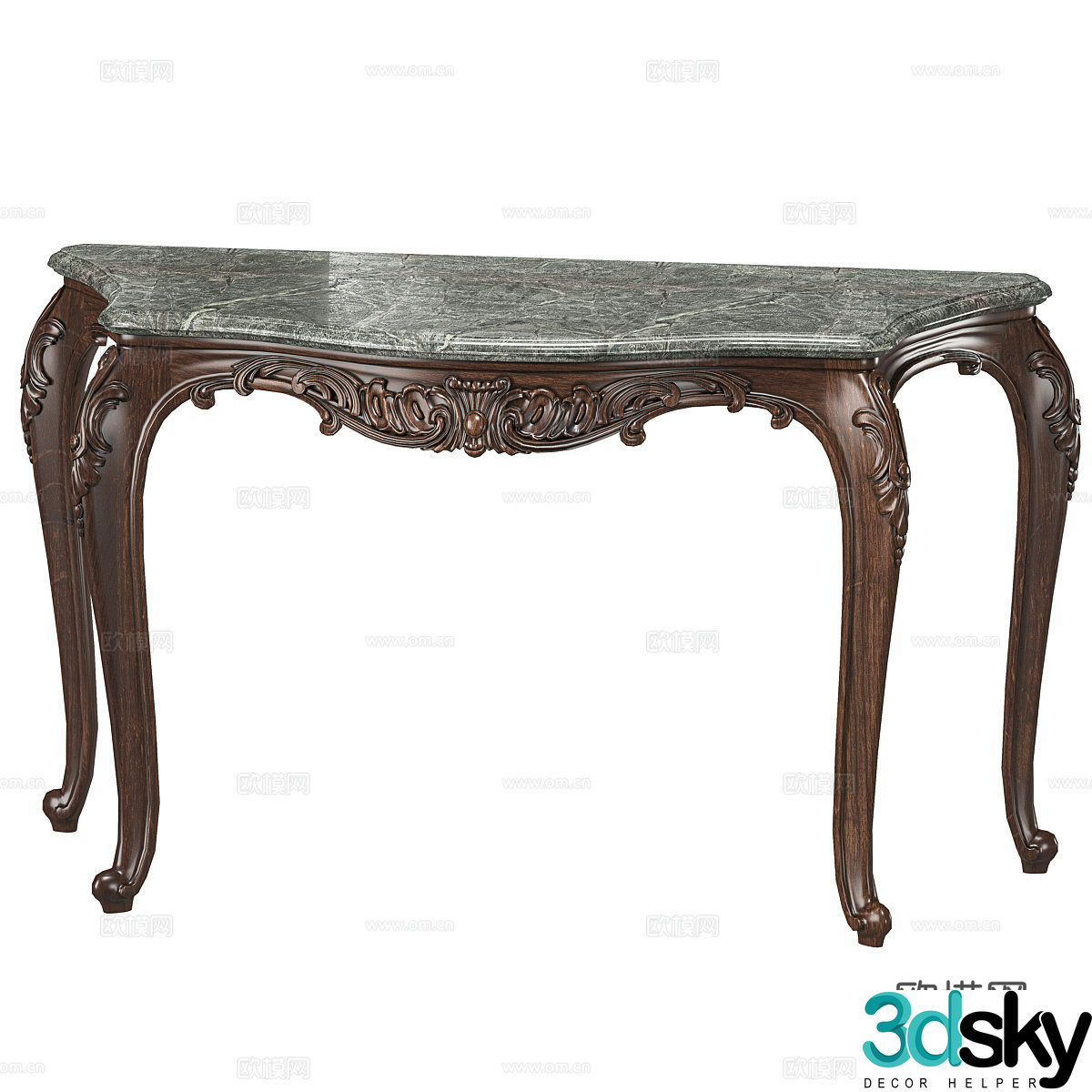French light luxury end viewing platform 3D model of entrance table