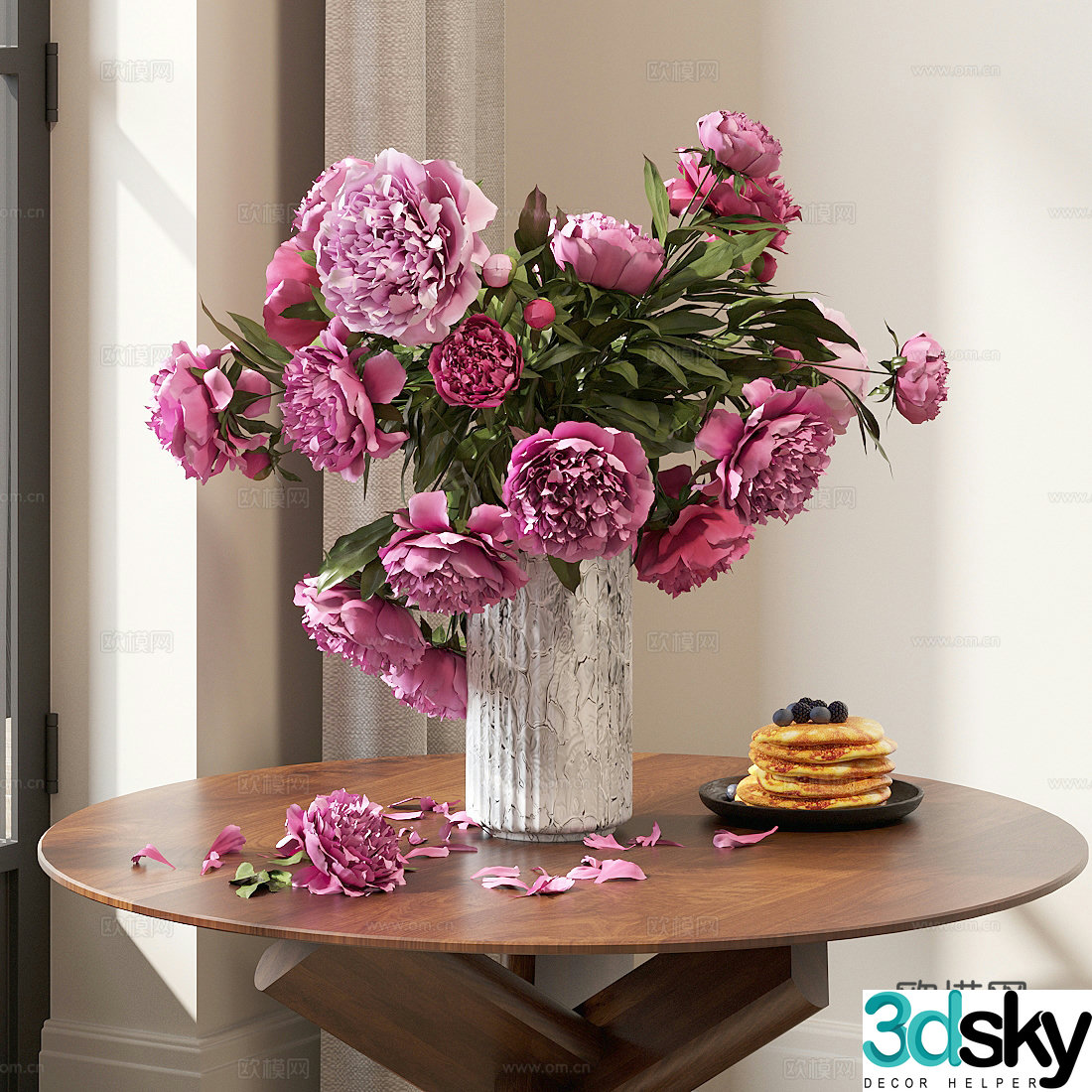 Modern flower ornaments flower vase flower arrangement flower green plant 3d model