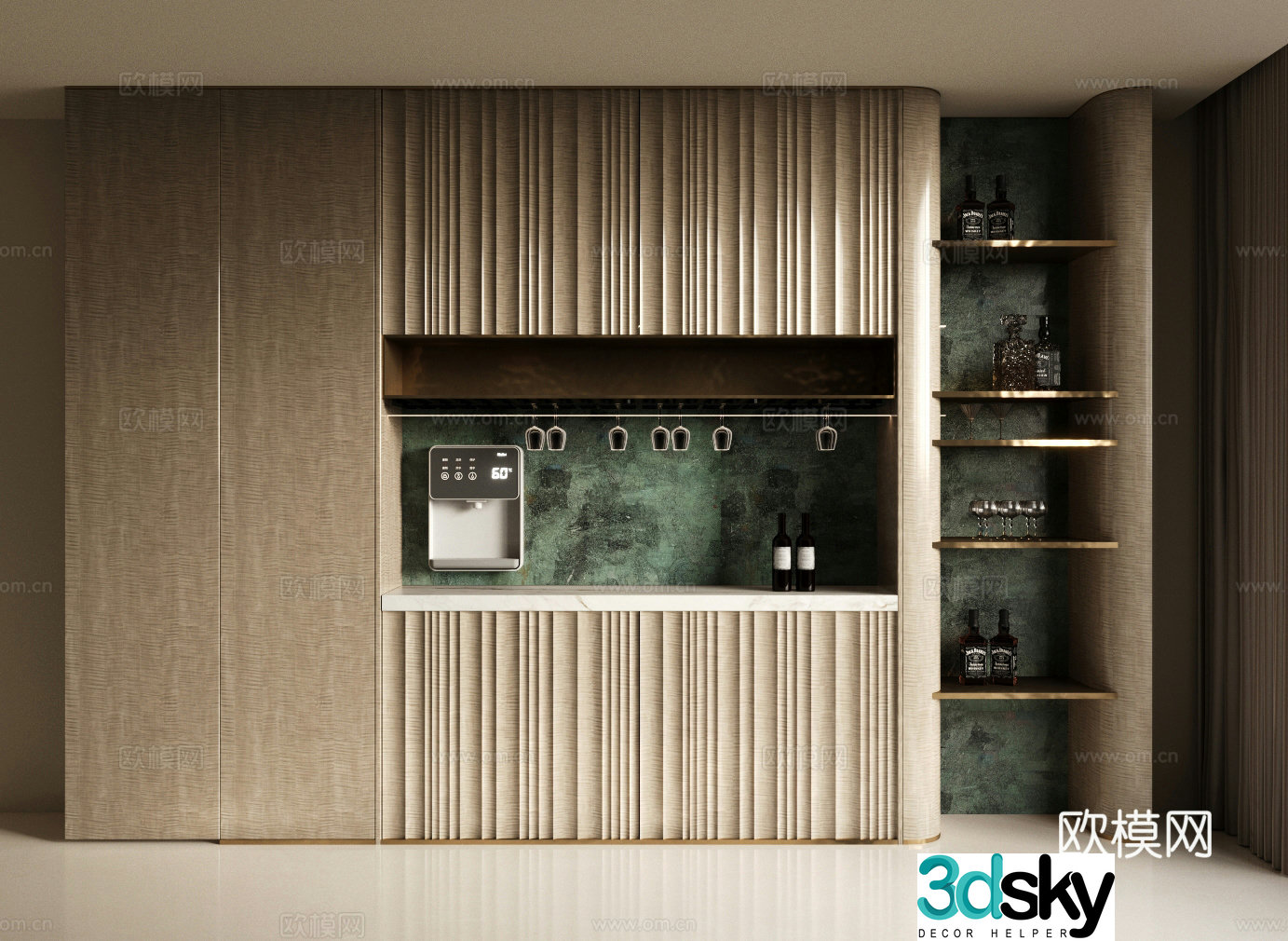 Make a sideboard first finished sideboard wine cabinet 3D model