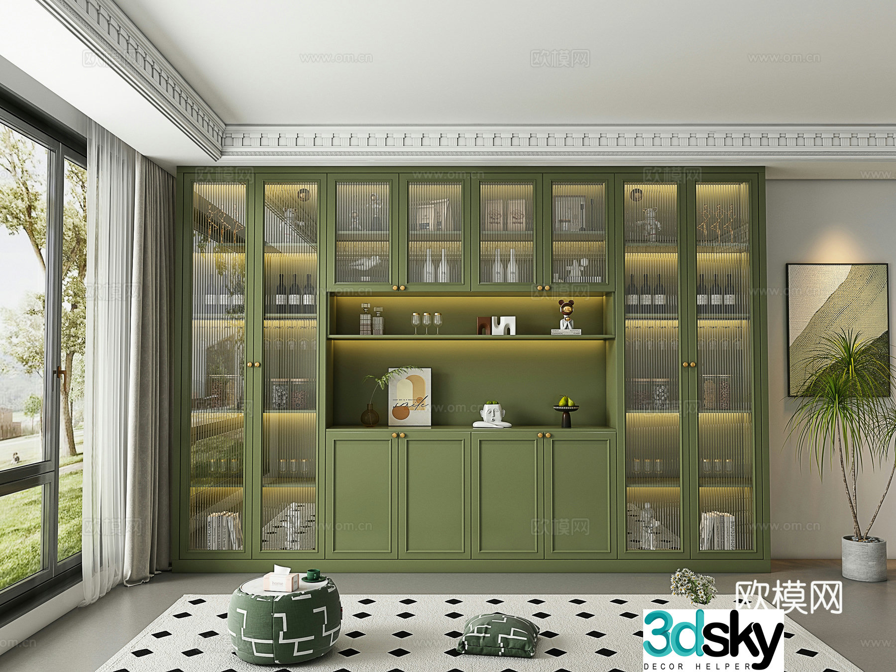 Modern French wine cabinet 3d model