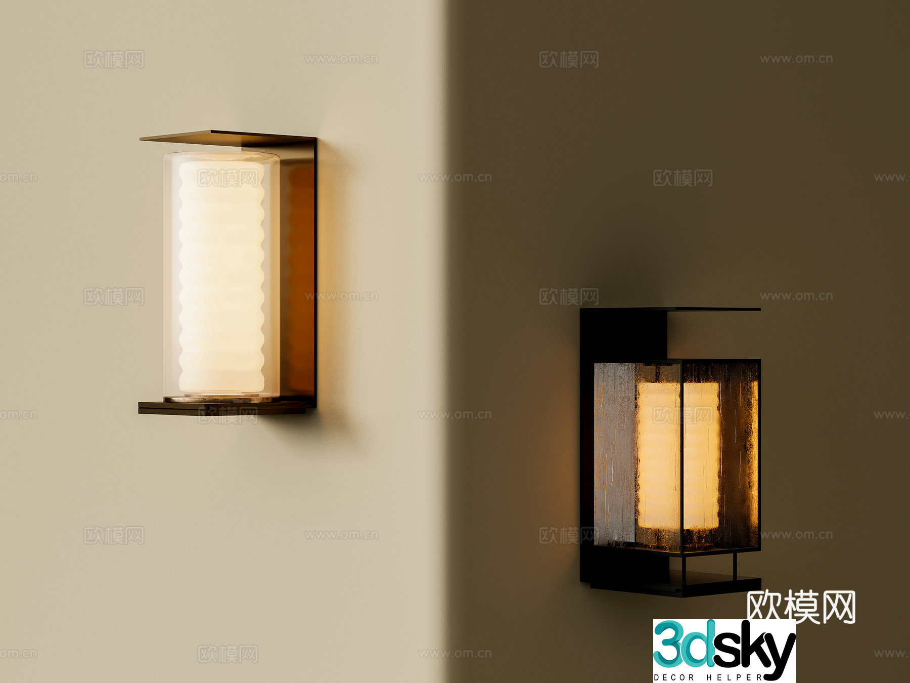New Chinese style Chinese wall lamp Metal wall lamp Outdoor wall lamp Medium retro wall lamp Rain water glass 3D model