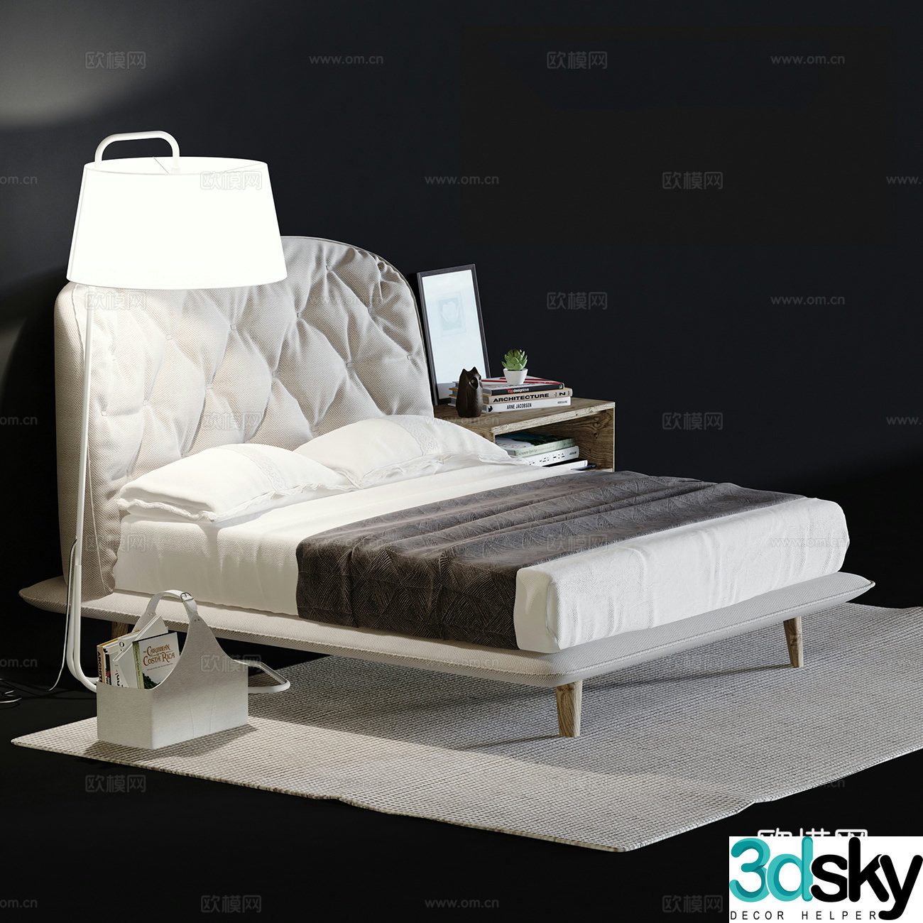 Double bed 3d model
