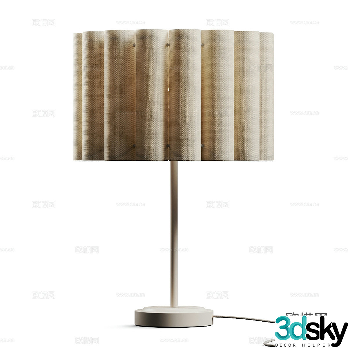 Modern Wasabi Fabric Table Lamp 3D Model