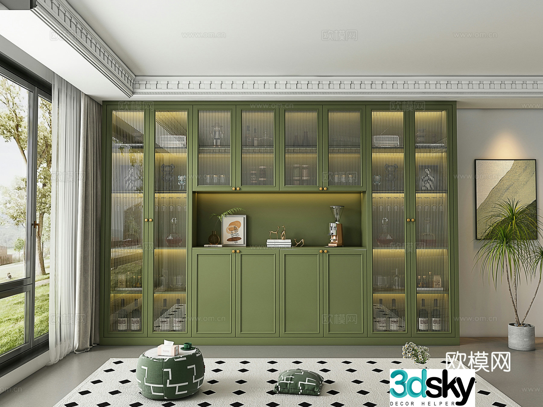Modern French wine cabinet 3d model