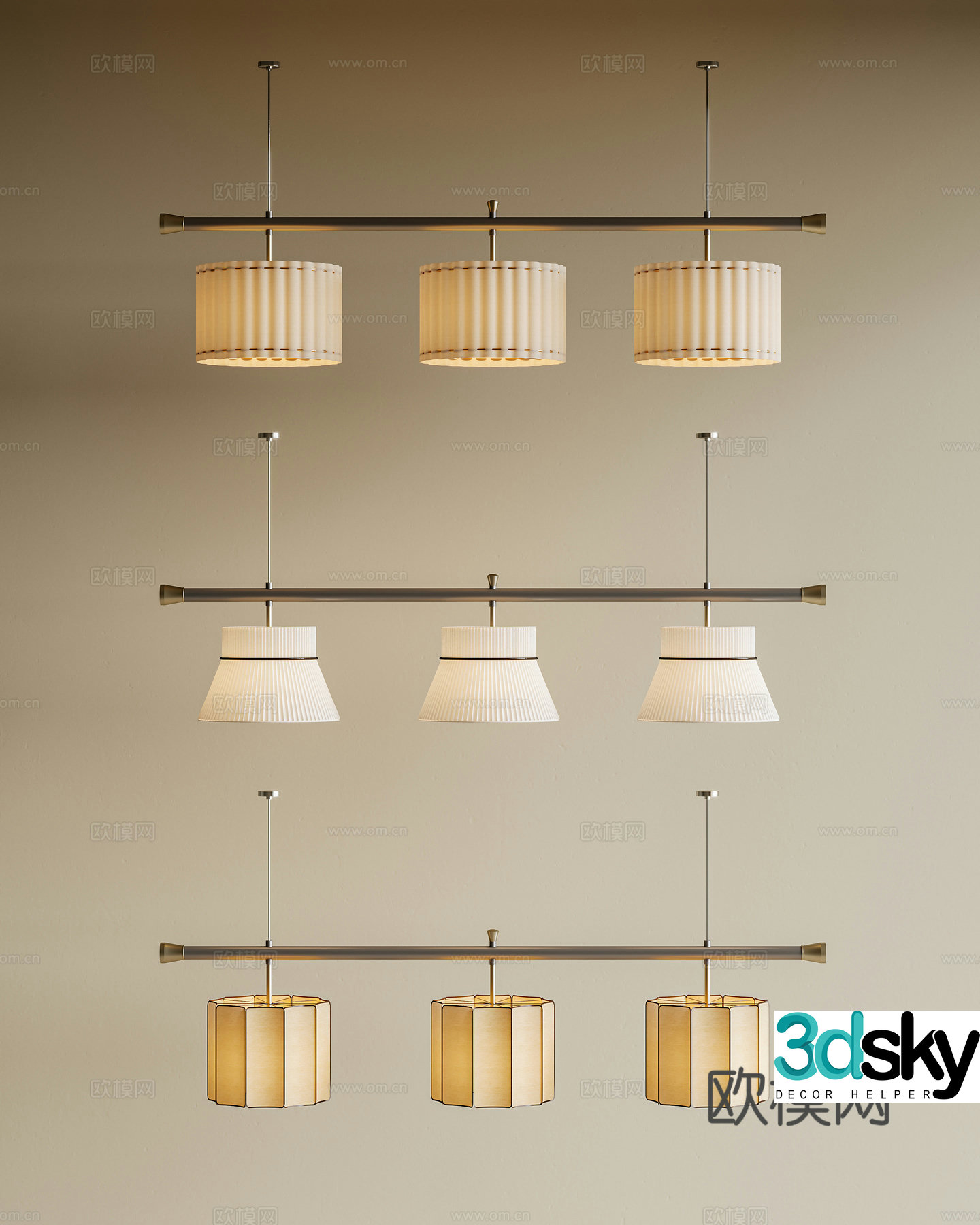 Medium vintage retro restaurant chandeliers New Chinese style medieval chandeliers Retro medieval restaurant chandeliers Cream art 3D model