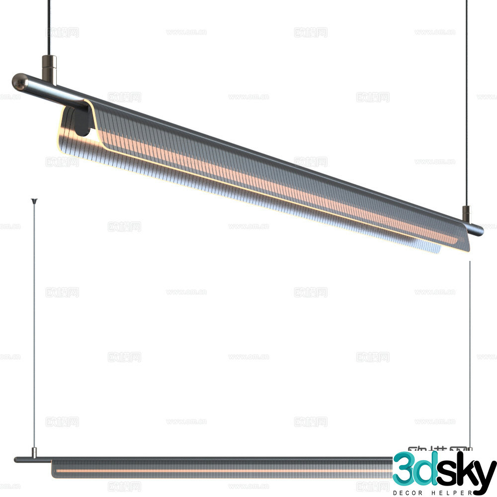 Long strip chandelier Modern chandelier Simple chandelier Chandelier Strip chandelier 3d model