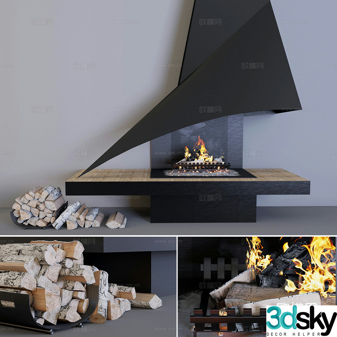Fireplace 3d model