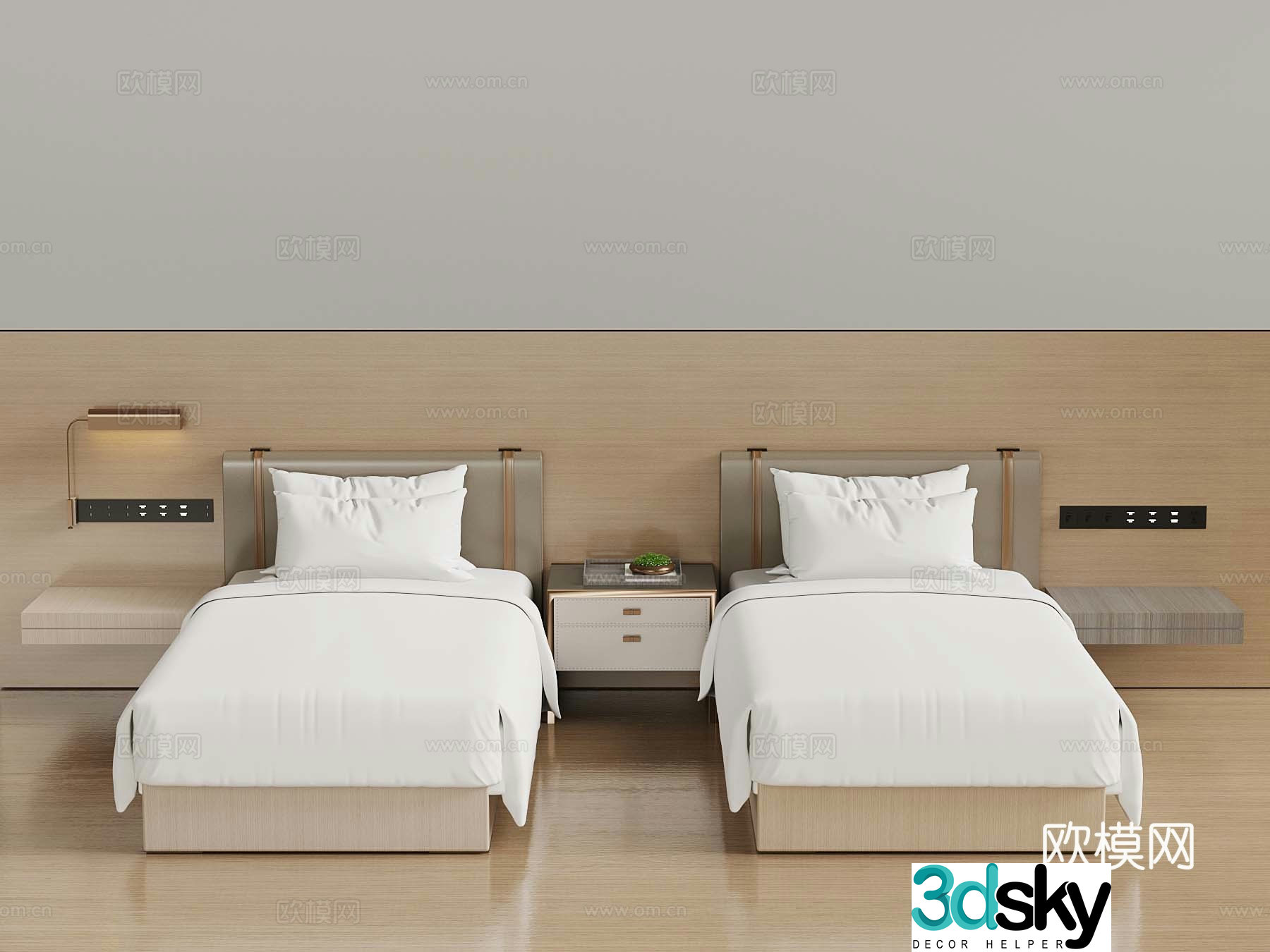 Modern single bed Room standard single bed 3D model