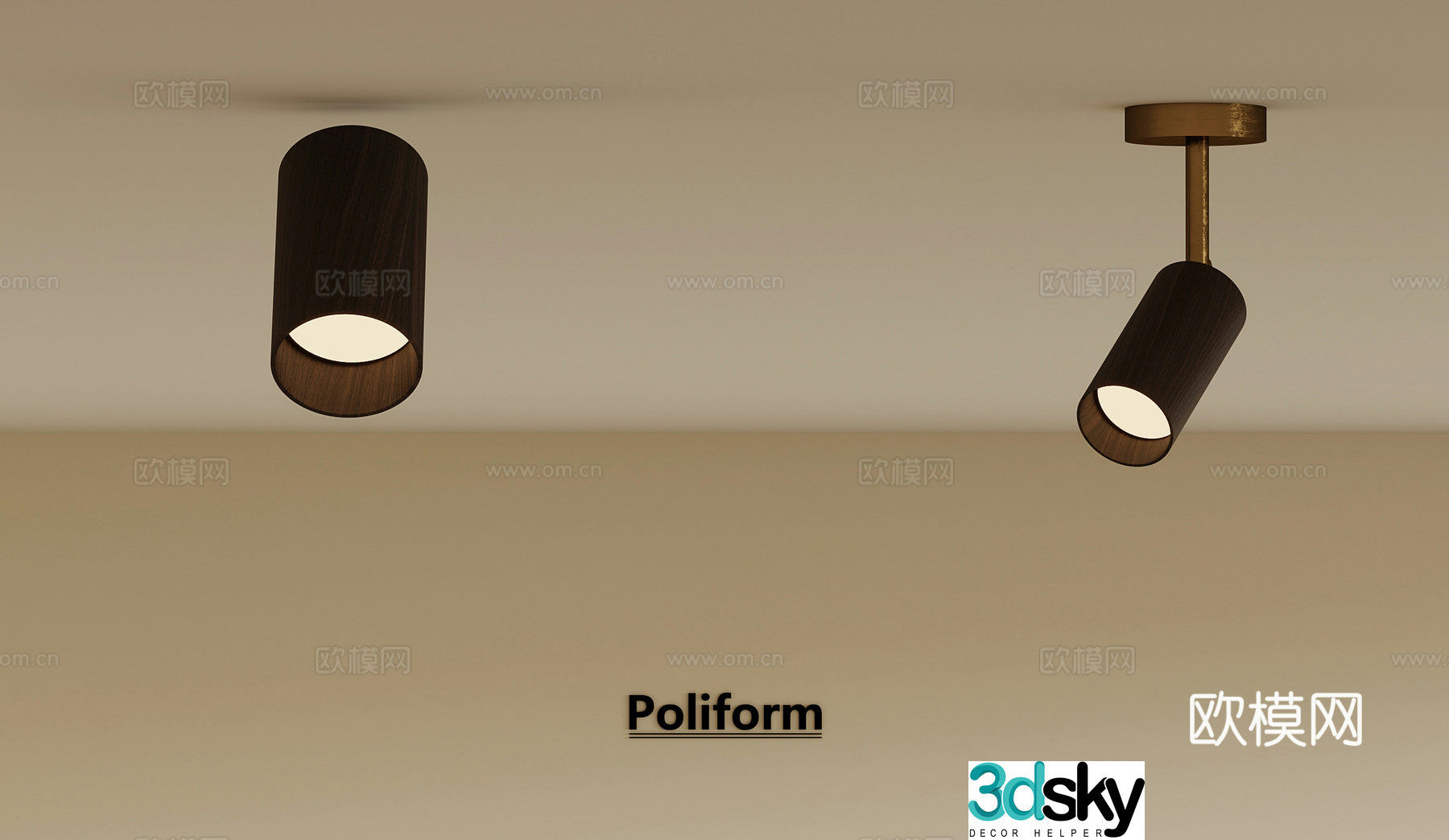 Middle-aged downlight spotlight 3d model