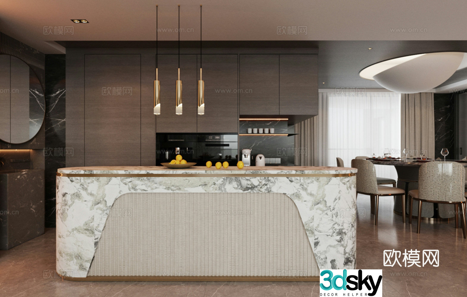 Modern bar chair Open bar Home bar Bar table table and chair combination 3D model