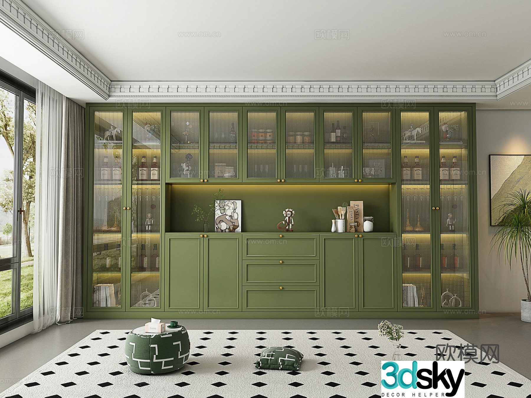 Modern French wine cabinet 3d model