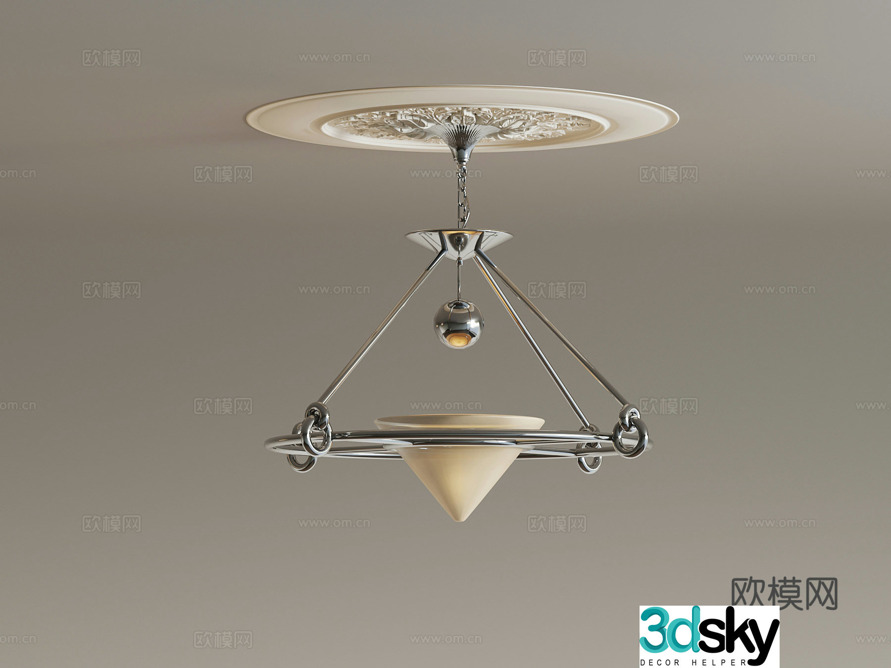 Wasabi Metal Chandelier_Middle Style Metal Chandelier 3D Model