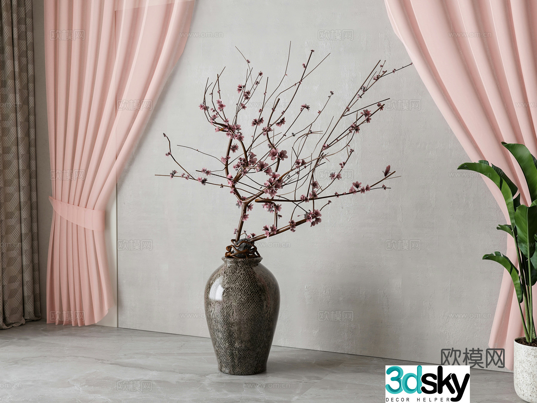New Chinese vase flower art 3D model
