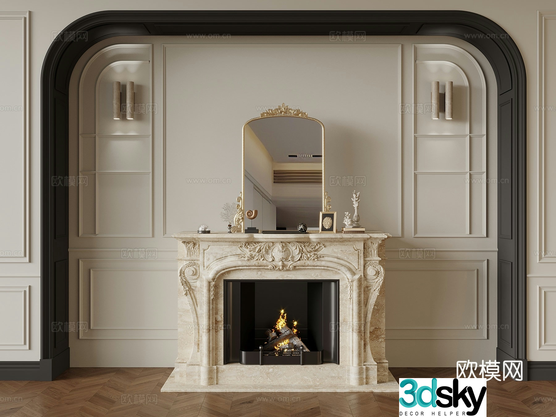 Fireplace French fireplace 3d model