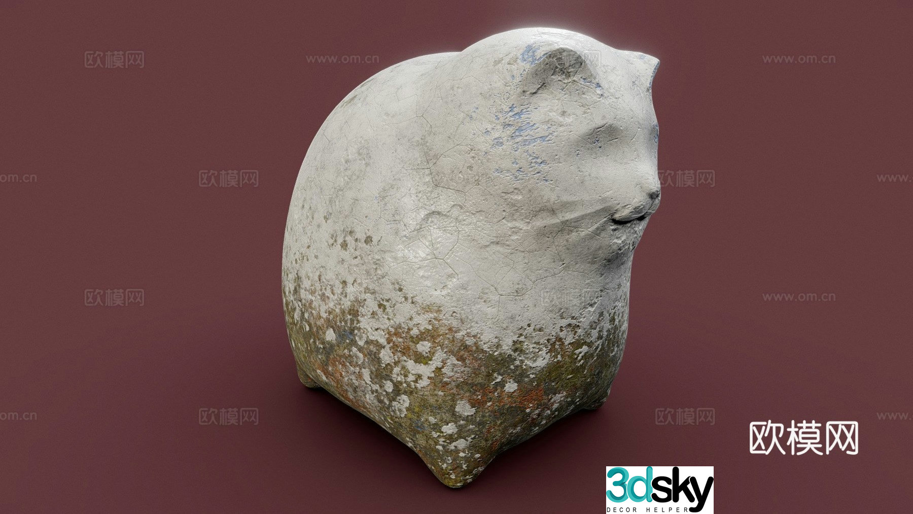 cat statue 3d model