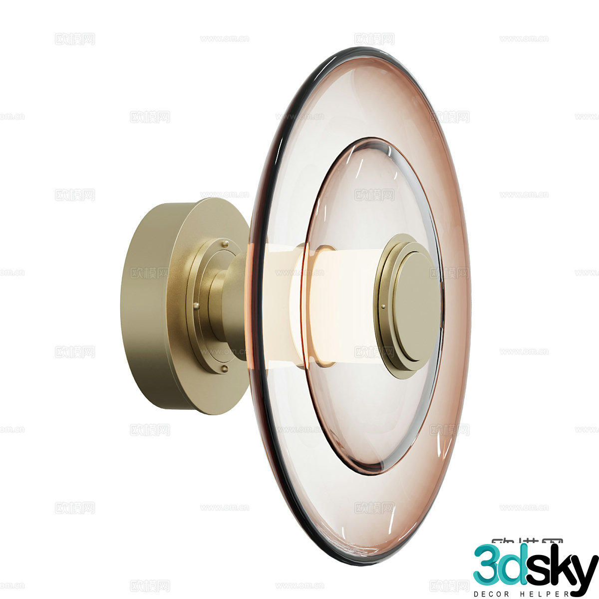 Modern Italian light luxury disc wall light 3D model