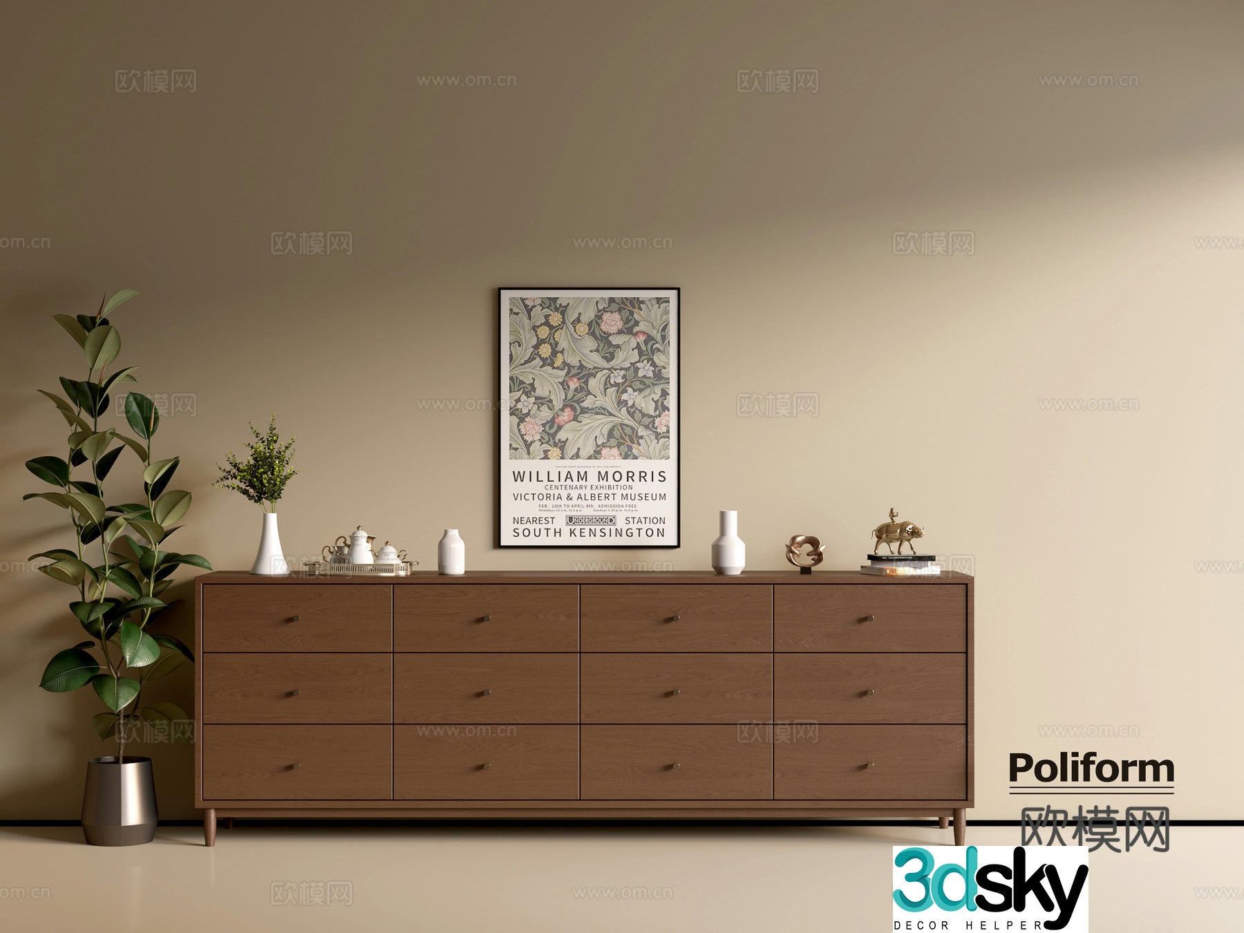 Modern wood grain cabinet ins wind minimalist wind cabinet whole cabinet sideboard balcony cabinet storage 3D model