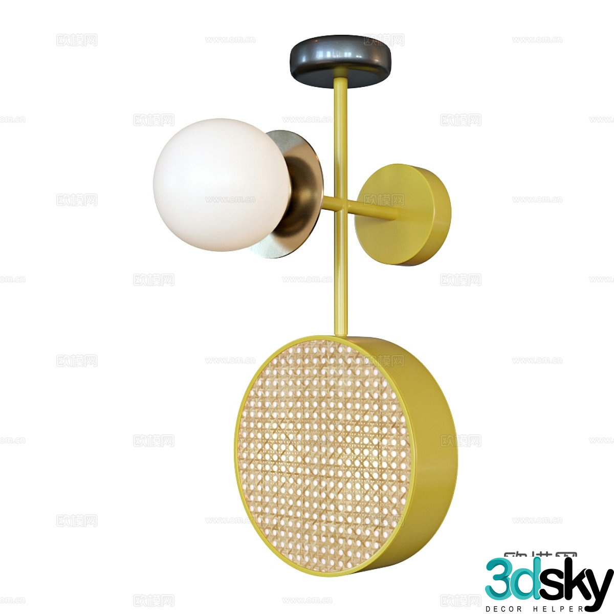 Modern Italian cream woven decorative wall lamp 3d model