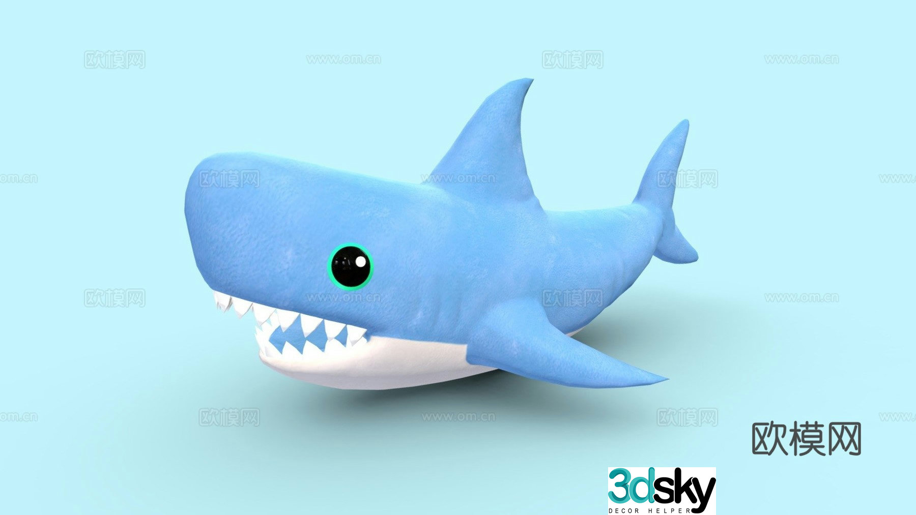 Plush shark 3d model
