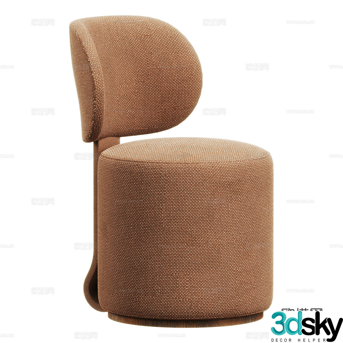 New Chinese style fabric round stool makeup stool 3D model