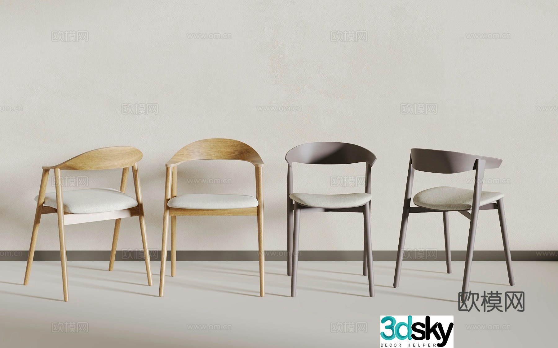 New Chinese dining chair 3D model