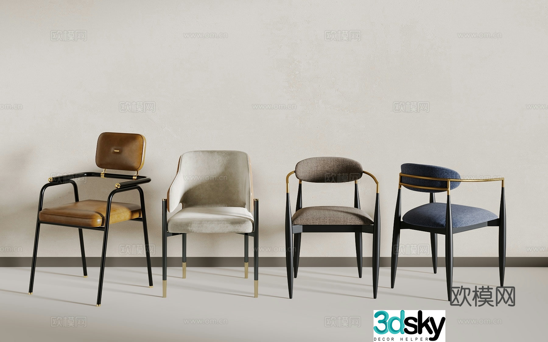 Light luxury seat 3D model