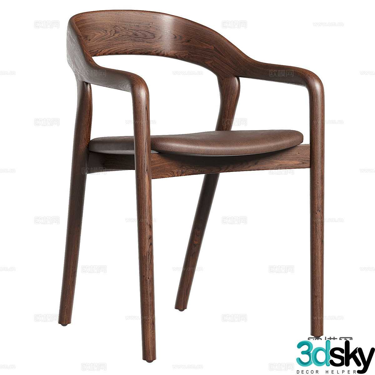 New Chinese wooden chair 3d model