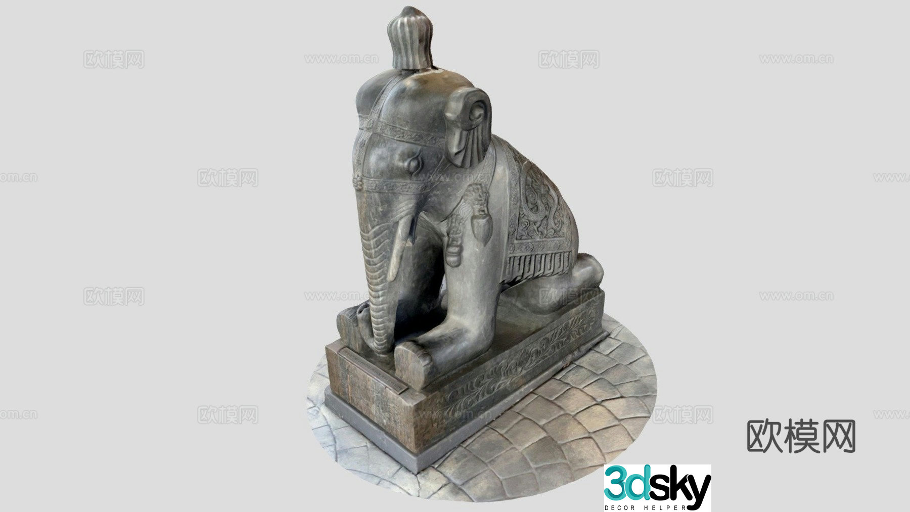 Elephant Statue 3D Model
