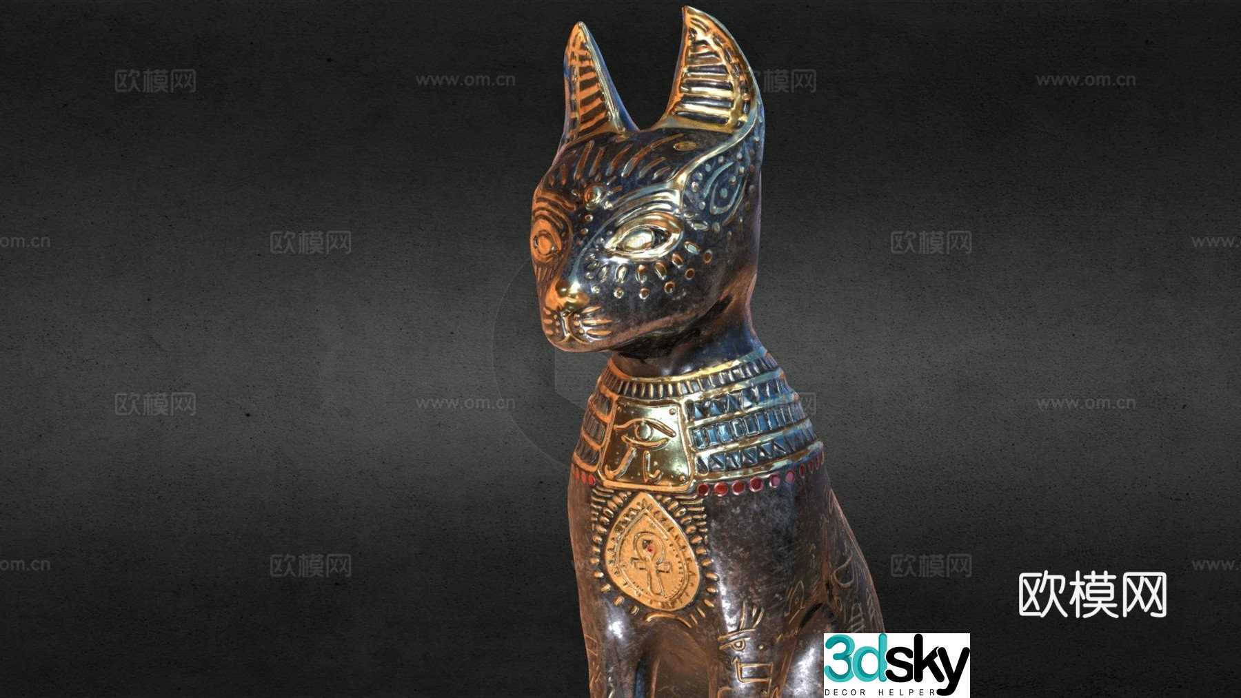 Egyptian cat statue 3d model
