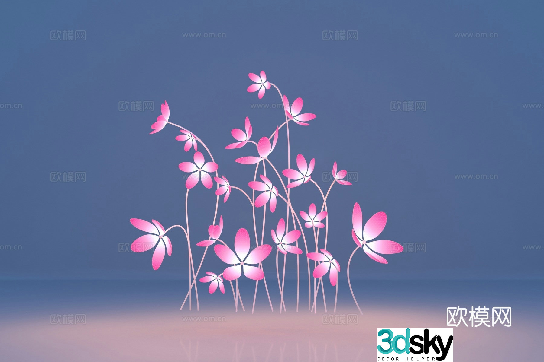 Modern beautiful cherry blossom sculpture 3d model