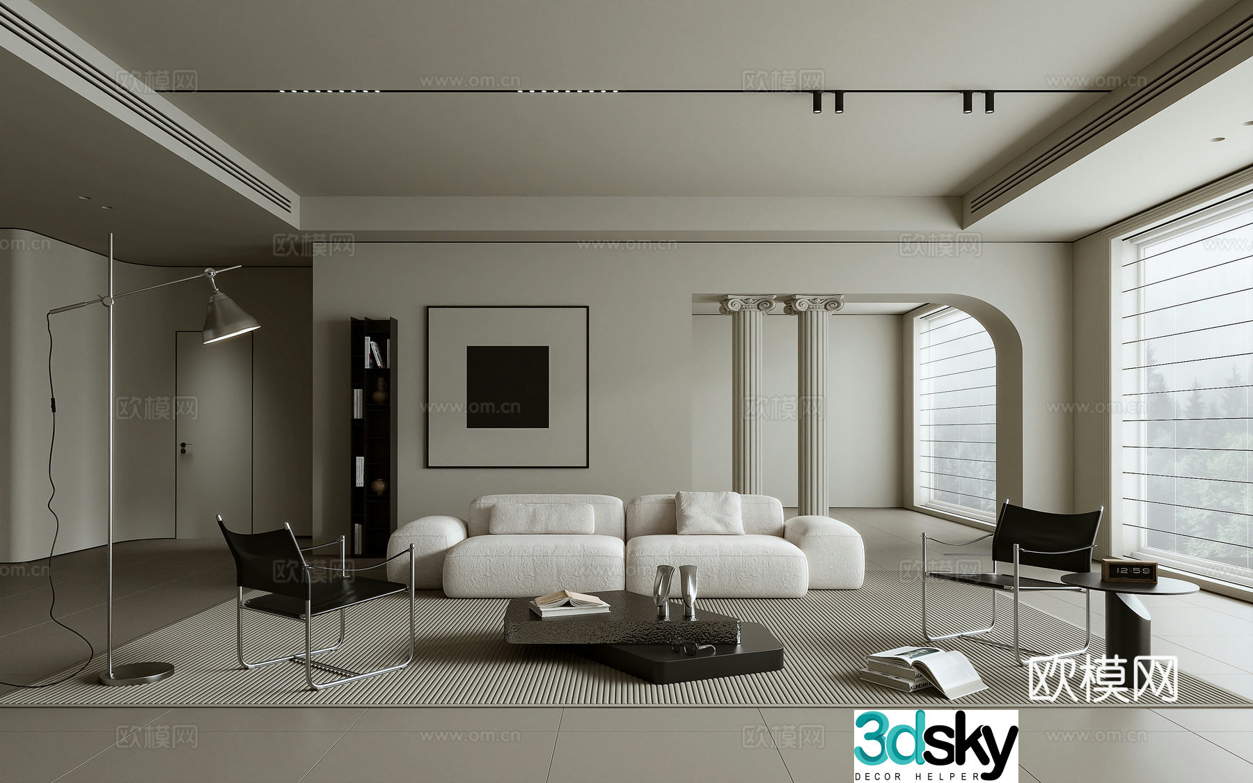 Minimalist living room 3d model