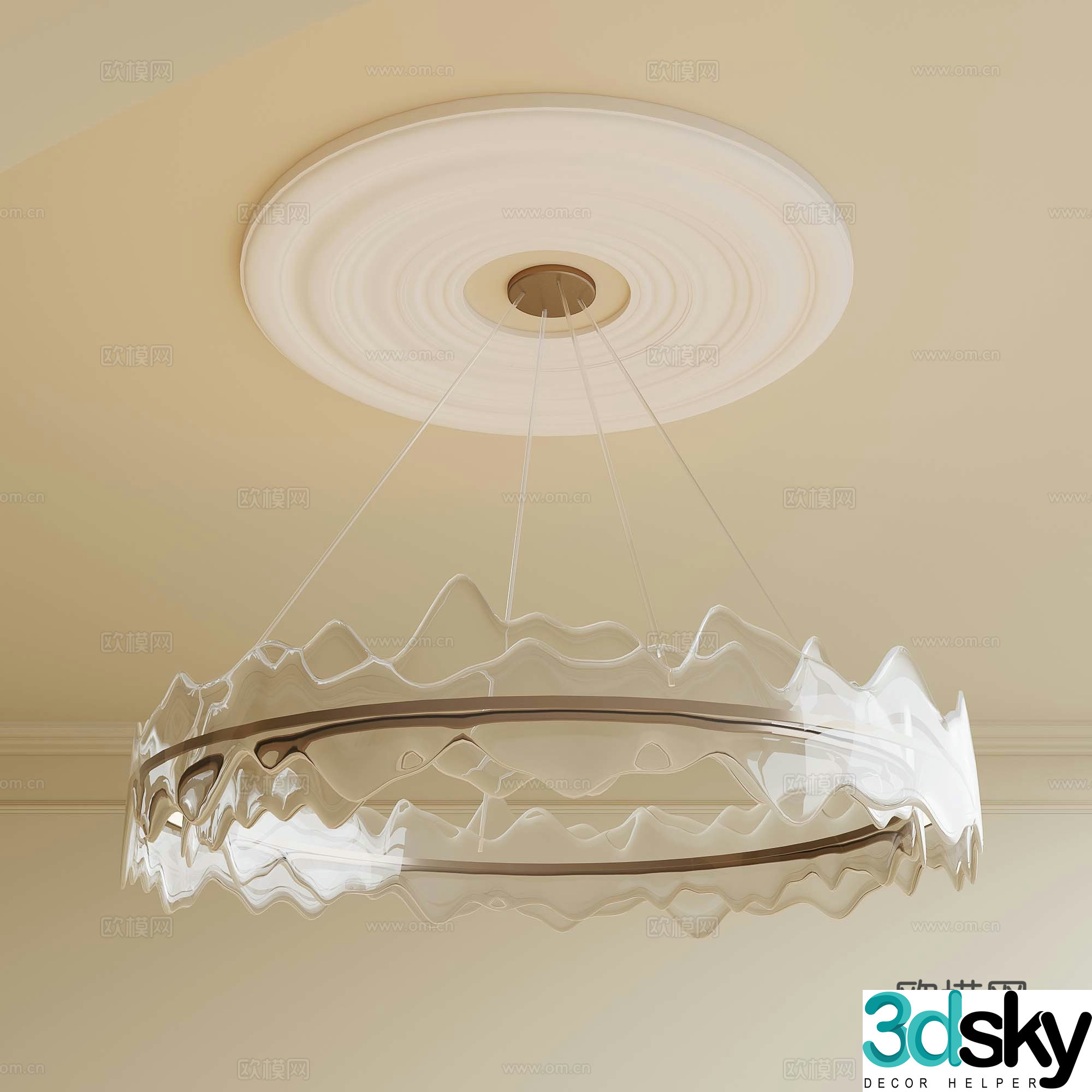 New Chinese Chandelier Restaurant Chandelier 3D Model