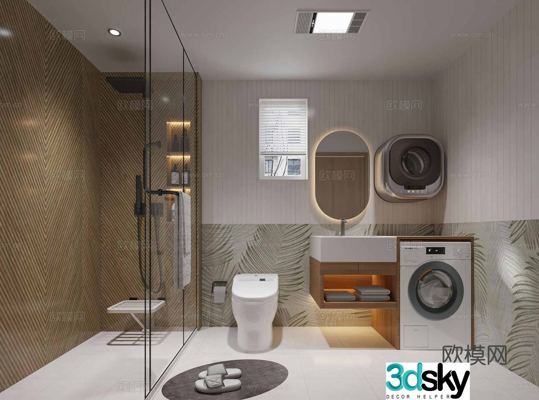 Nordic bathroom 3d model