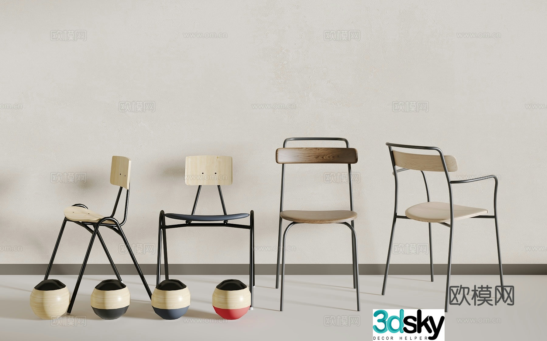 Modern single chair 3d model