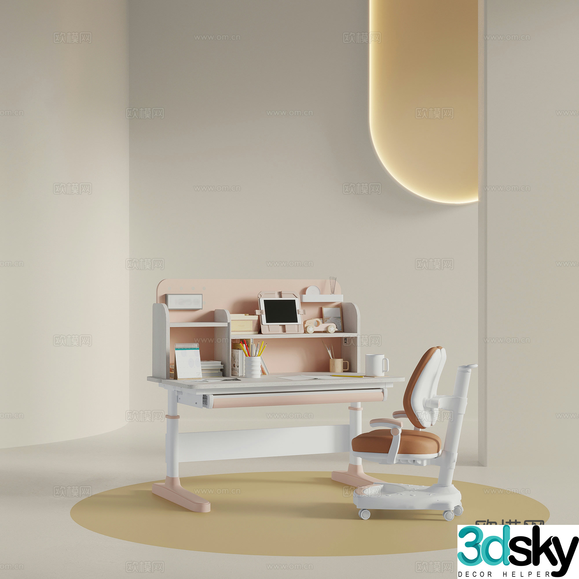 Desk and chair Modern children’s desk and chair 3d model