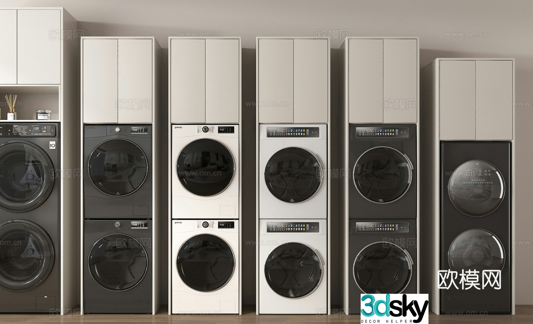 Washing machine drying machine washing machine cabinet 3D model