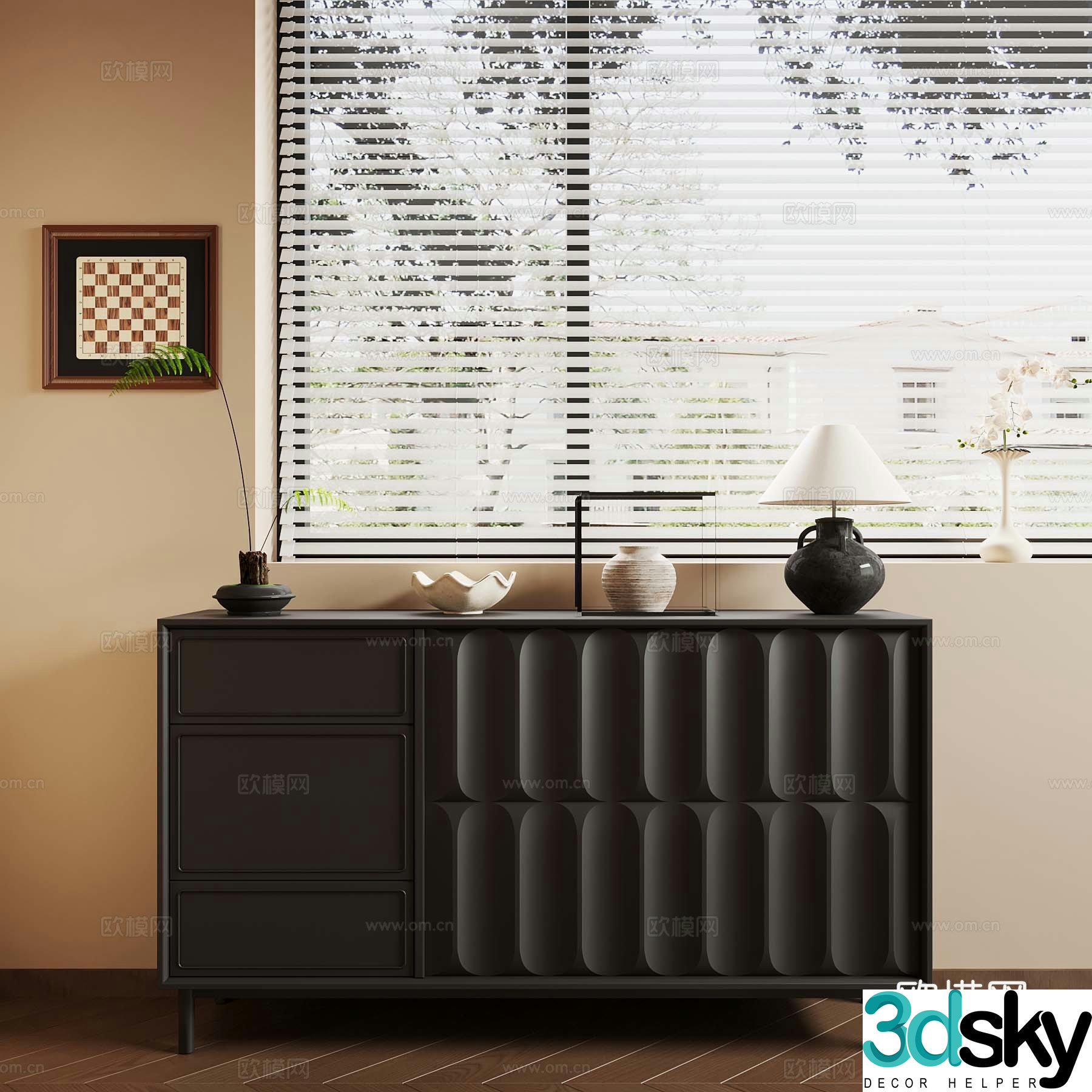 French entrance cabinet 3D model