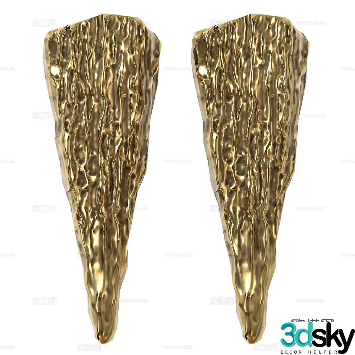 Metal handle Light luxury handle Golden metal handle Creative door handle 3D model