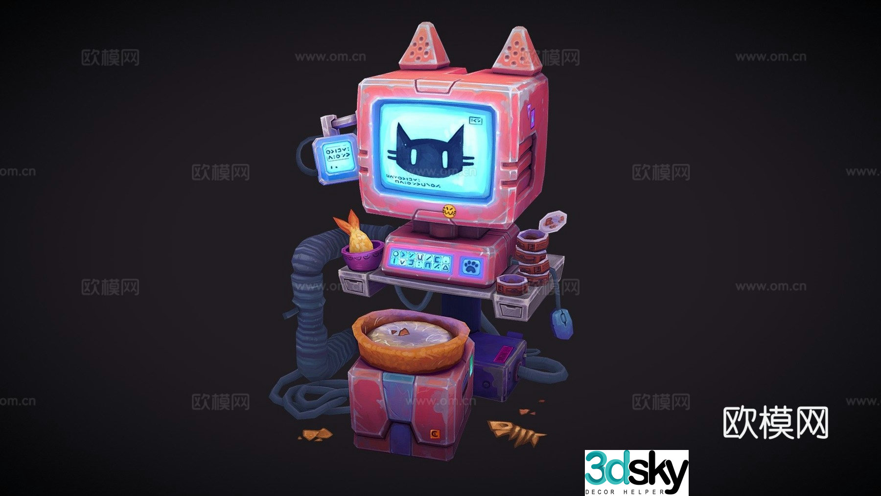 CGMA course demonstration science fiction props 3D model