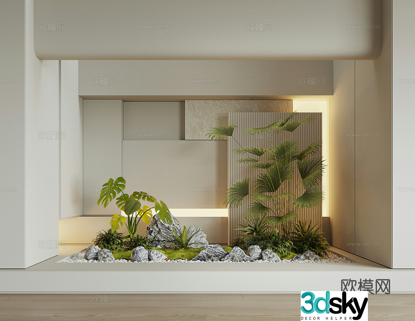 Modern plant landscape 3d model