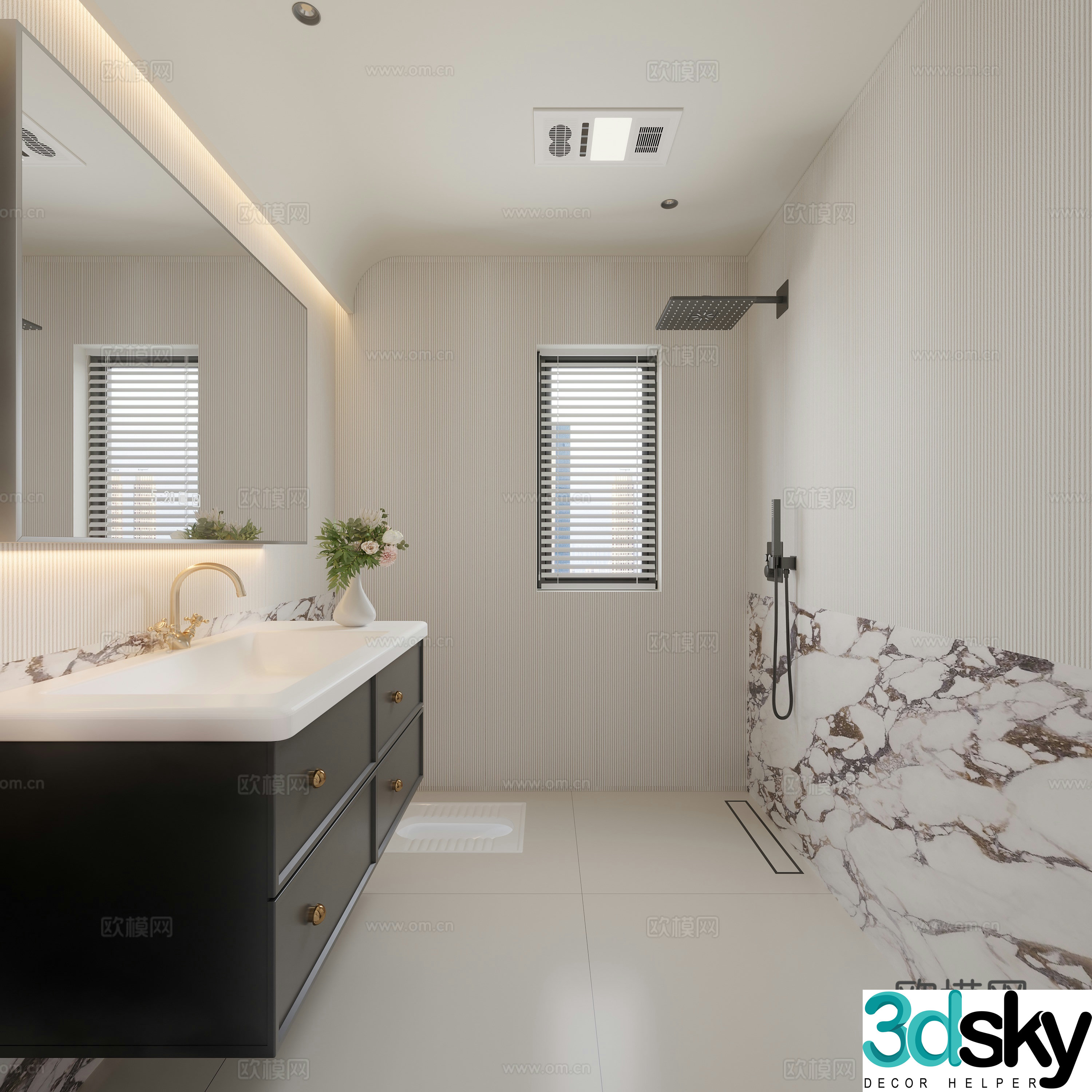 Modern French bathroom 3d model